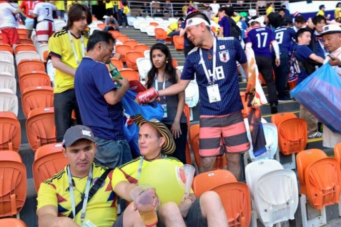 Ponen ejemplo de civismo en Rusia 2018