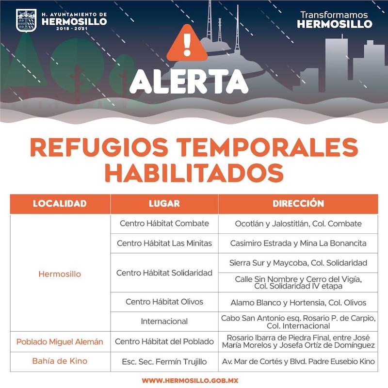 Habilitan albergues por pronóstico de tormentas en la madrugada
