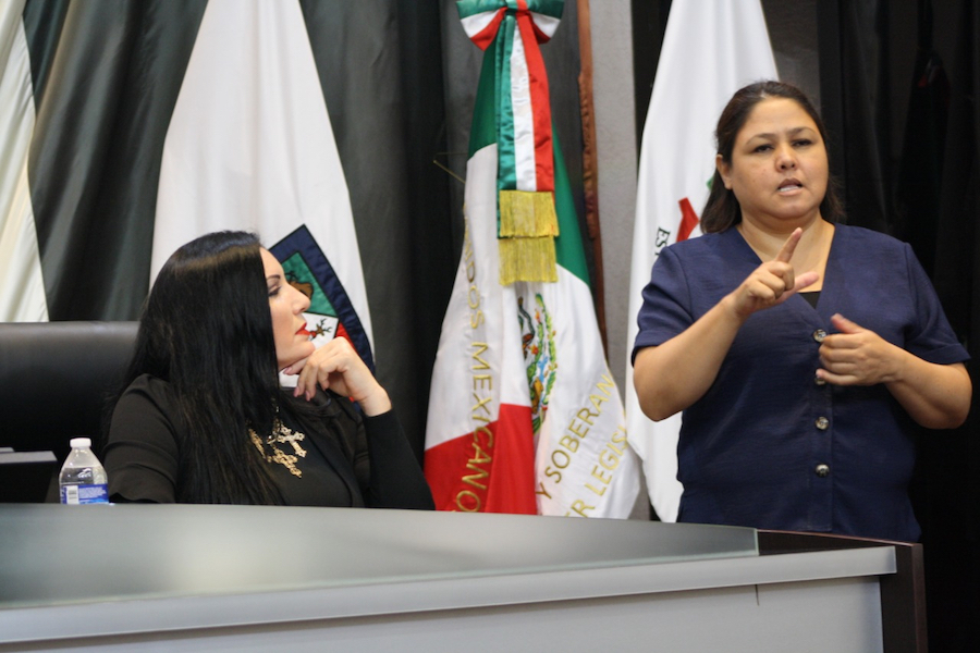 Concreta diputada Marcia Camarena intérprete de señas en sesiones del Congreso