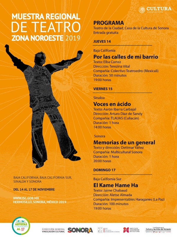 Sonora sede de la Muestra Regional de Teatro Zona Noroeste 2019 Sonora sede de la Muestra Regional de Teatro Zona Noroeste 2019
