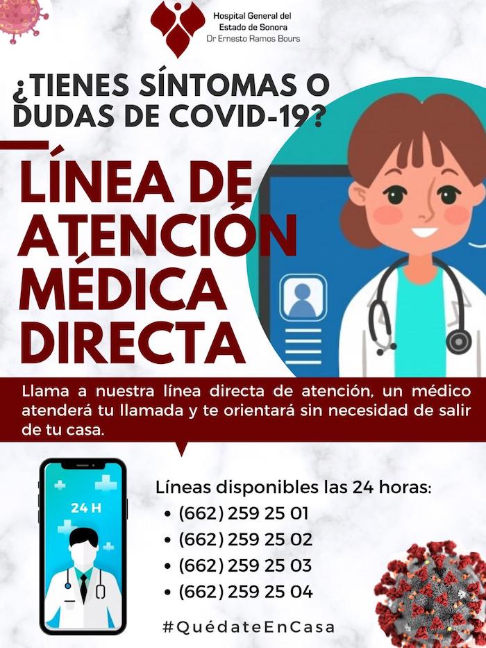 Se habilita línea de Atención Médica Directa en HGE por Covid-19
