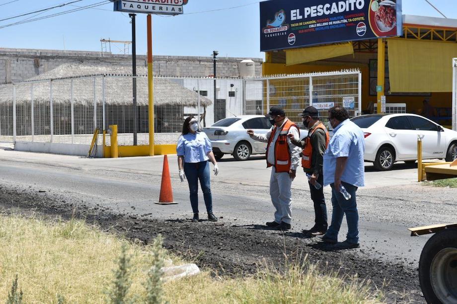 Supervisa Celida López obra de recarpeteo en bulevar Las Quintas Supervisa Celida López obra de recarpeteo en bulevar Las Quintas