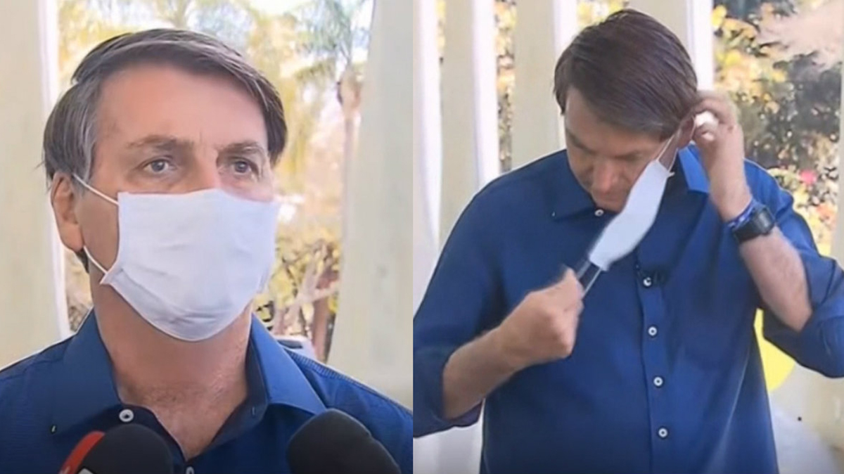 Bolsonaro, infectado de COVID, se quita el cubrebocas ante periodistas Bolsonaro, infectado de COVID, se quita el cubrebocas ante periodistas