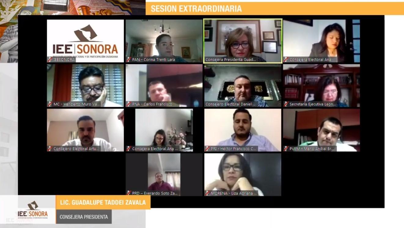 Realiza Consejo General del IEE Sonora sesión virtual extraordinaria