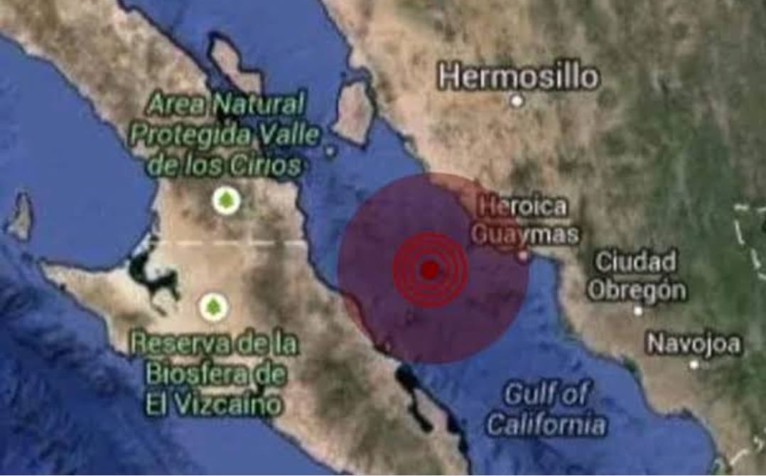 Se registran sismos de magnitud 5.5 y 4.0 en la región de Guaymas – Empalme Se registran sismos de magnitud 5.5 y 4.0 en la región de Guaymas – Empalme