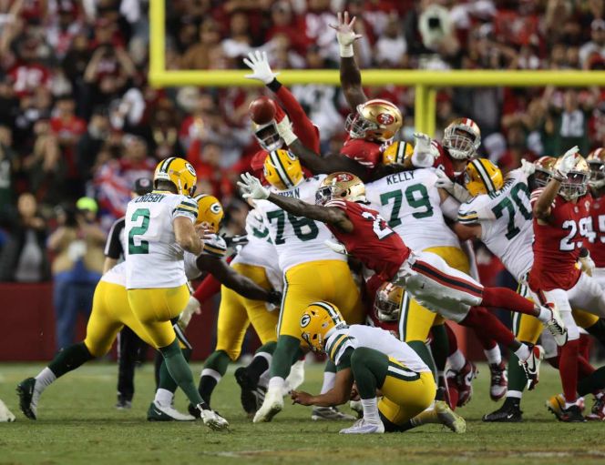 Green Bay vence con drama a San Francisco