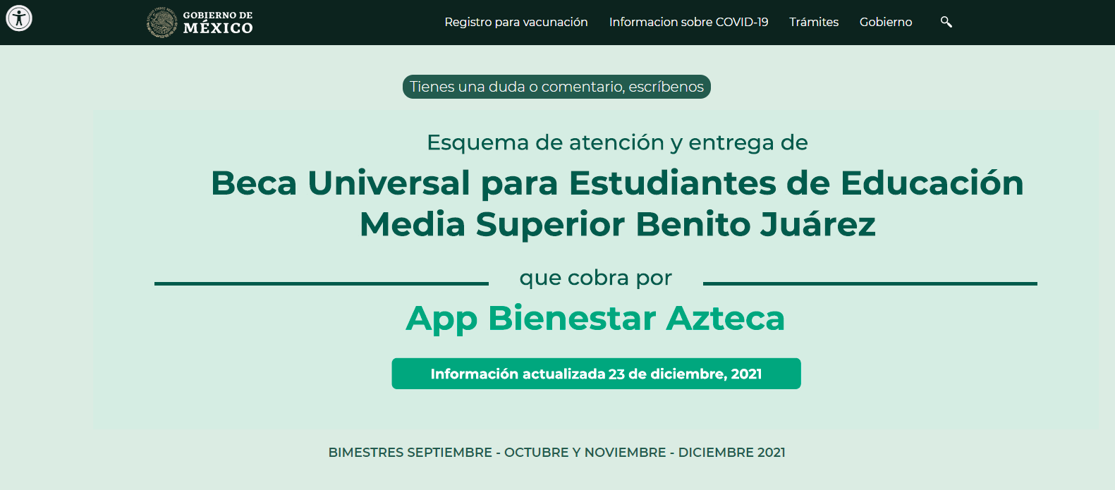 Se amplía el período de atención para becarias y becarios de Educación Media Superior