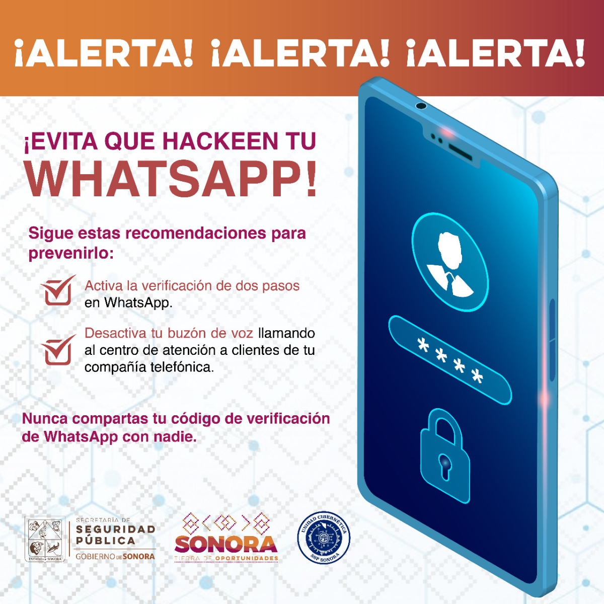 Unidad Cibernética emite recomendaciones para prevenir hackeo de Whatsapp