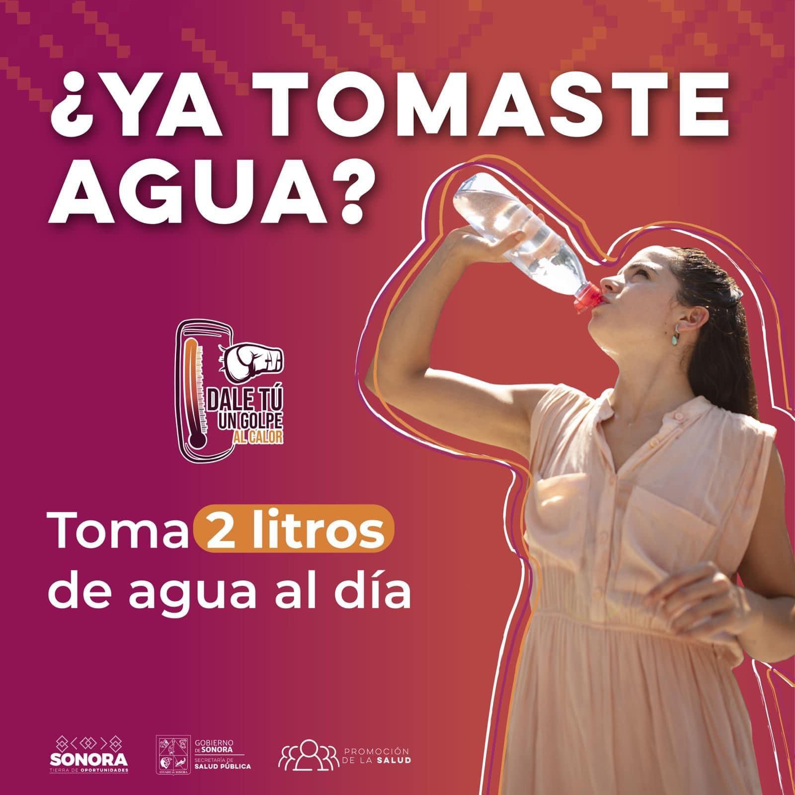 Recomienda Secretaría de Salud beber agua abundante para evitar deshidrataciones