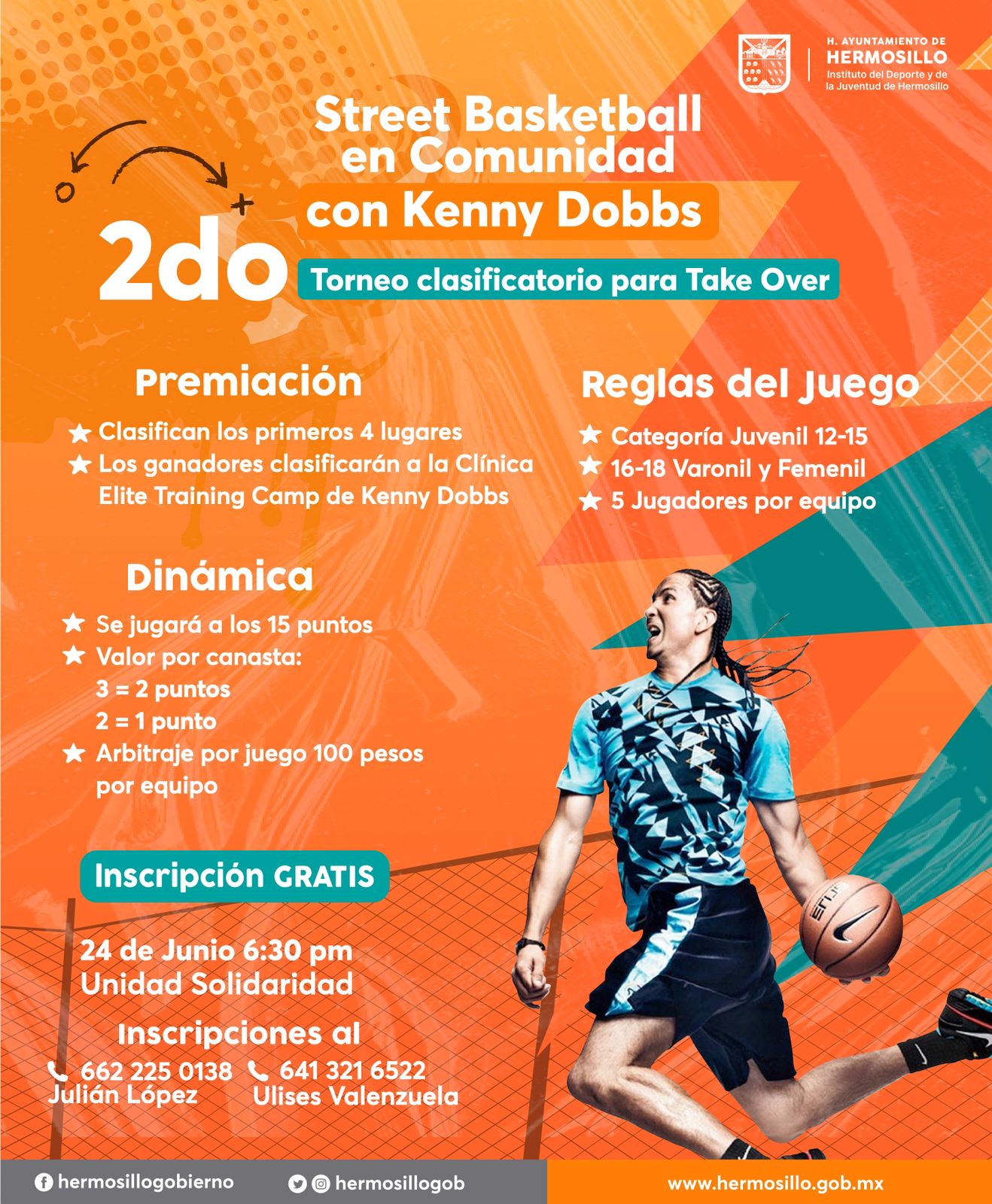 Llama IDJH a inscribirse a su segundo torneo clasificatorio para Street Basketball con Kenny Dobbs