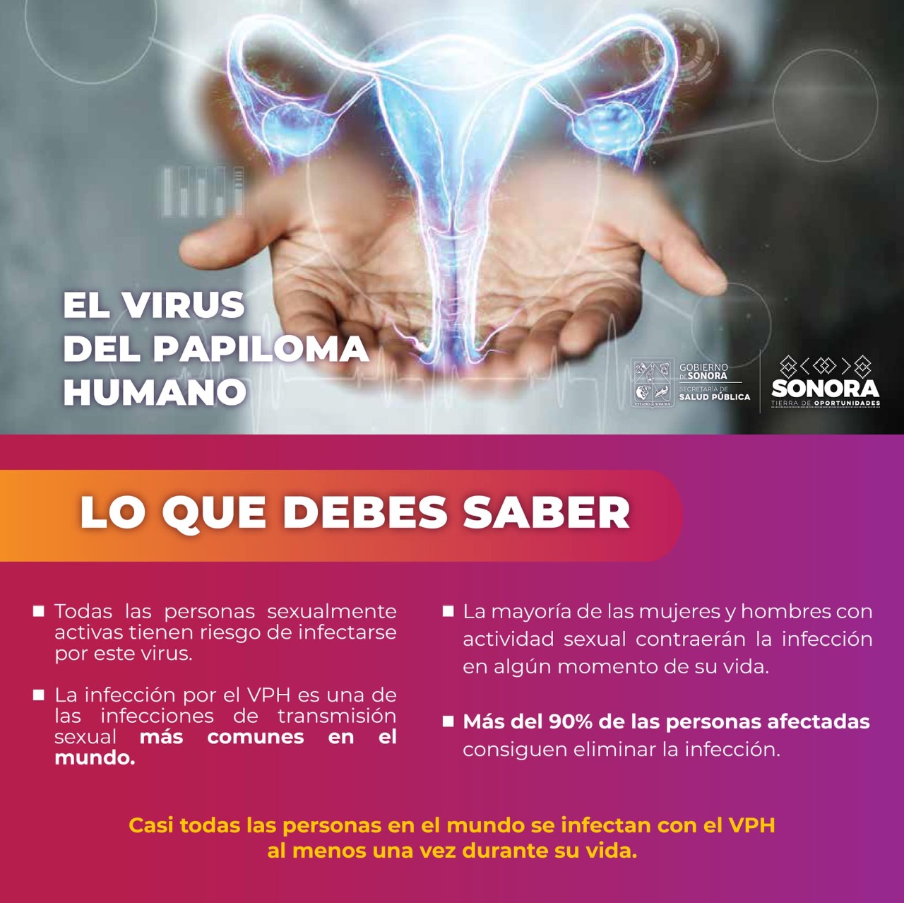 La vacuna contra el virus del papiloma humano protege de futuras infecciones y del cáncer de cuello uterino: Salud Sonora