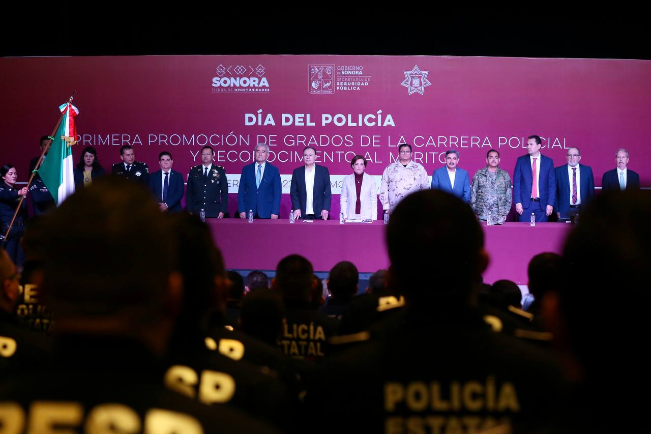La carrera policial es una realidad que hace justicia a elementos de la Policía Estatal: Alfonso Durazo