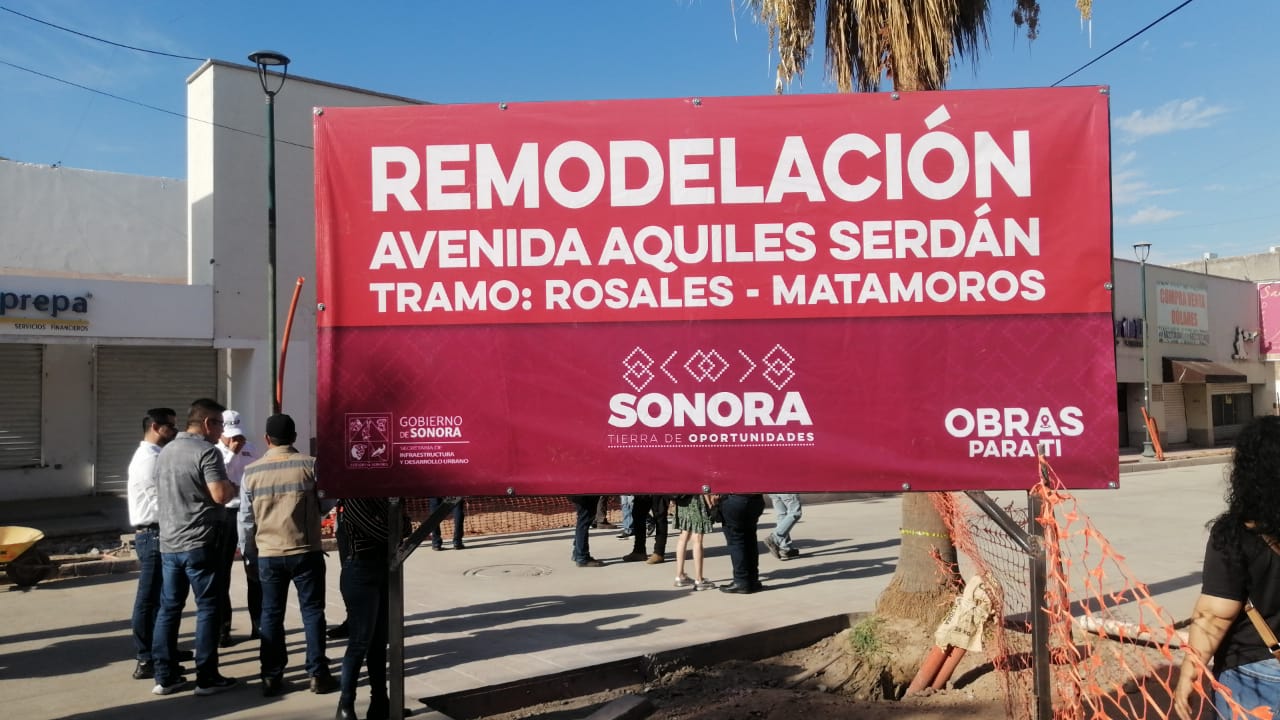 Llevan apenas un avance del 14 % la remodelación de calles en el Centro de Hermosillo que empezó hace seis meses