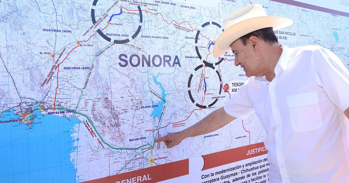 Consolida Gobernador Durazo conectividad turística y económica con modernización de carretera Guaymas-Chihuahua