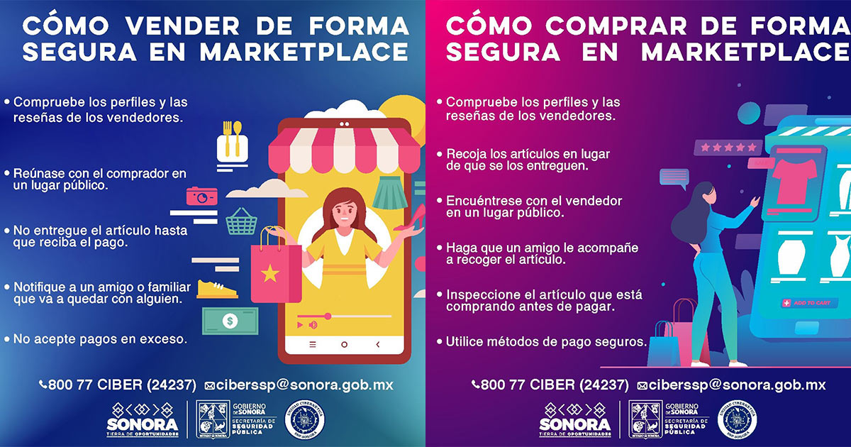 Comparte Unidad Cibernética recomendaciones para compras y ventas seguras por Facebook Marketplace 