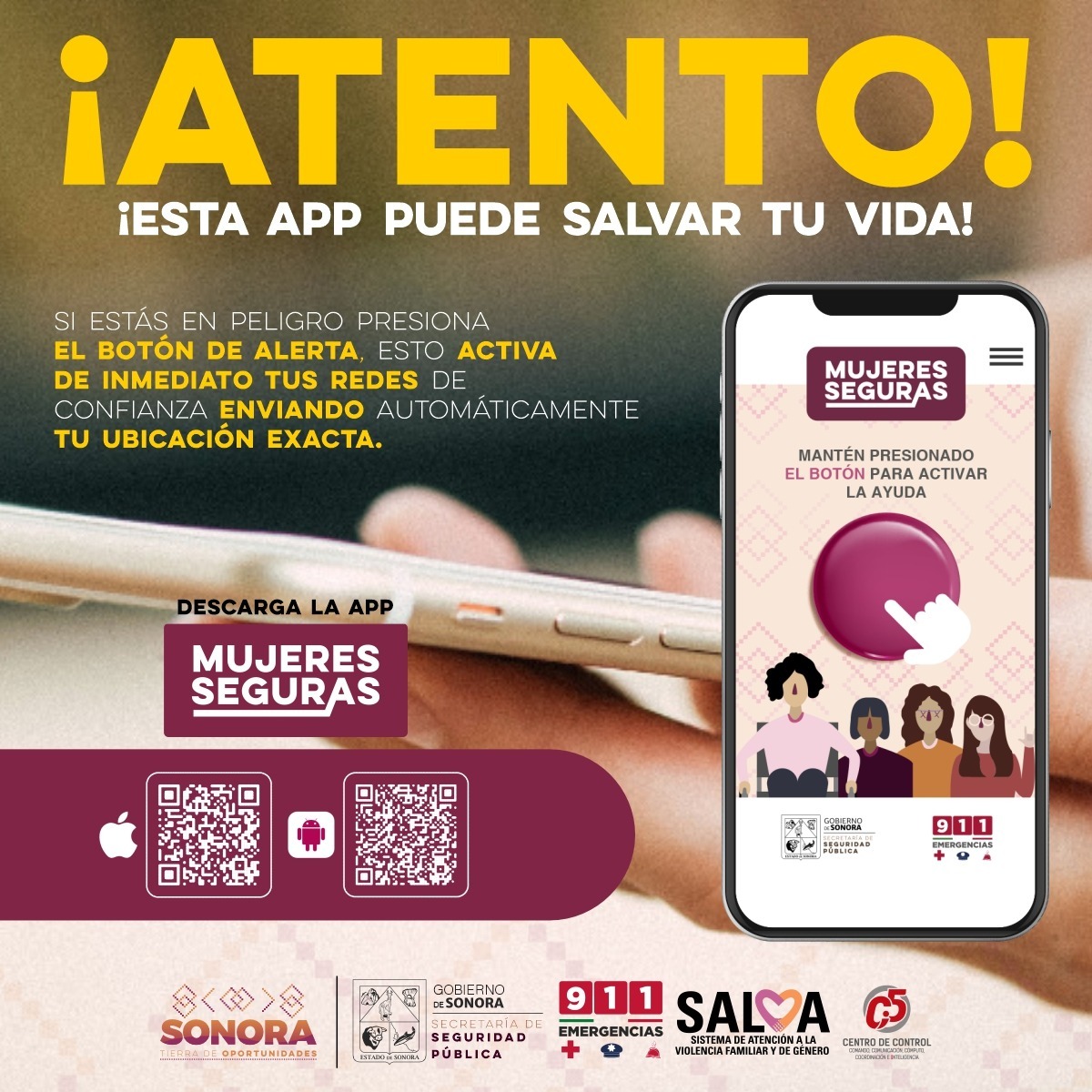 Invita Gobierno de Sonora a ciudadanía a descargar aplicación móvil Mujeres Seguras: SSP
