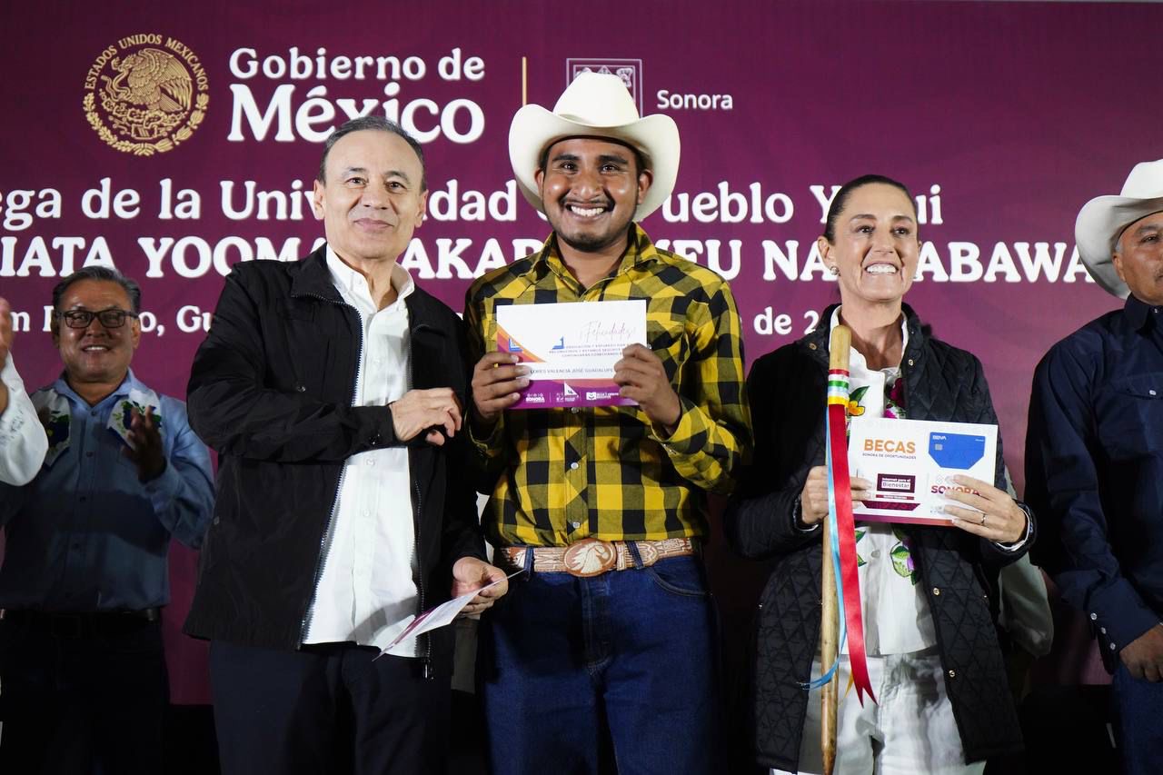 Gobernador Durazo y Presidenta Sheinbaum inauguran Universidad del Pueblo Yaqui y becan a todos sus alumnos