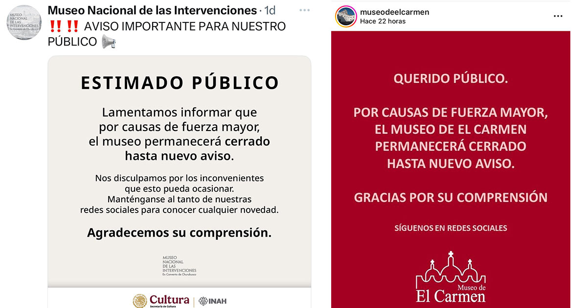 Crisis en los museos del INAH: cierran sin aviso tras privatización de seguridad