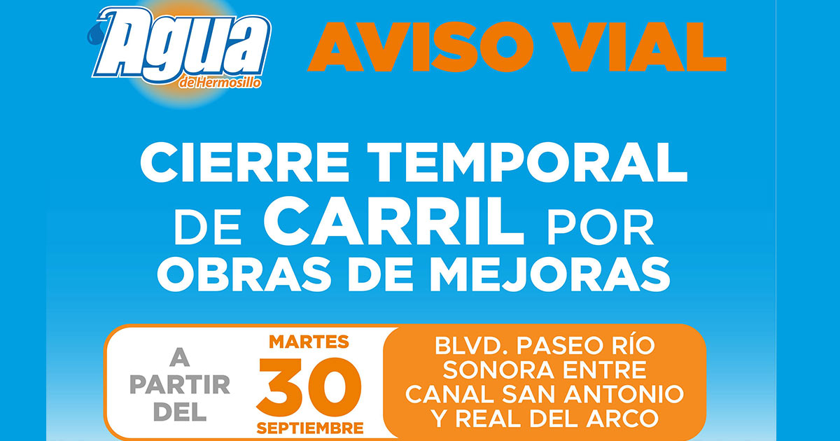 Inicia etapa de mejora en tramo del Paseo Río Sonora con sustitución de colector; se habilita vía alterna