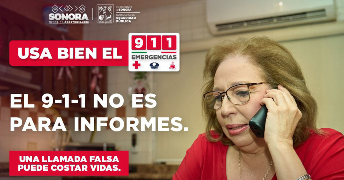 Invita SSP Sonora a utilizar bien la línea de emergencias 9-1-1 Invita SSP Sonora a utilizar bien la línea de emergencias 9-1-1