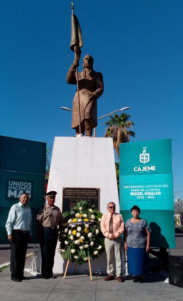 Conmemora el Ayuntamiento de Cajeme 206 Aniversario Luctuoso del Padre de la Patria