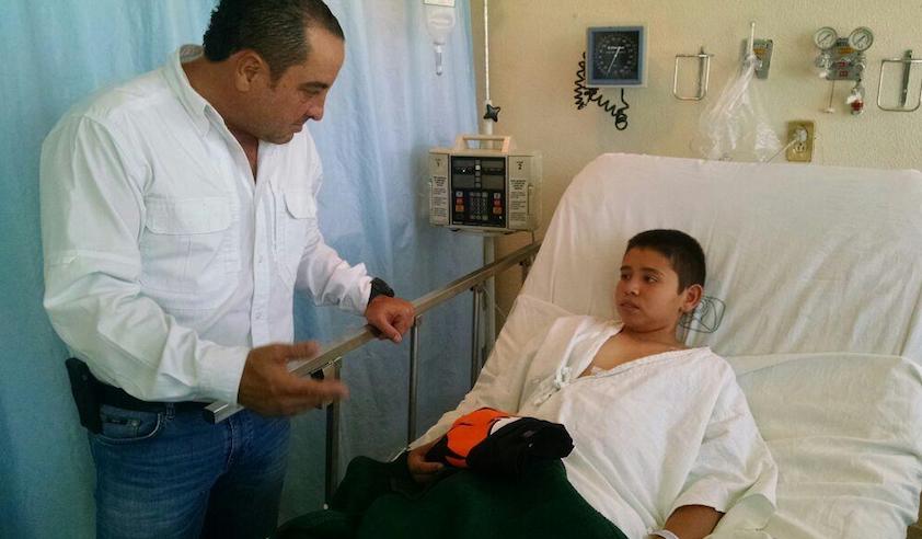 Agradece niño herido a policías que atraparon a su agresor