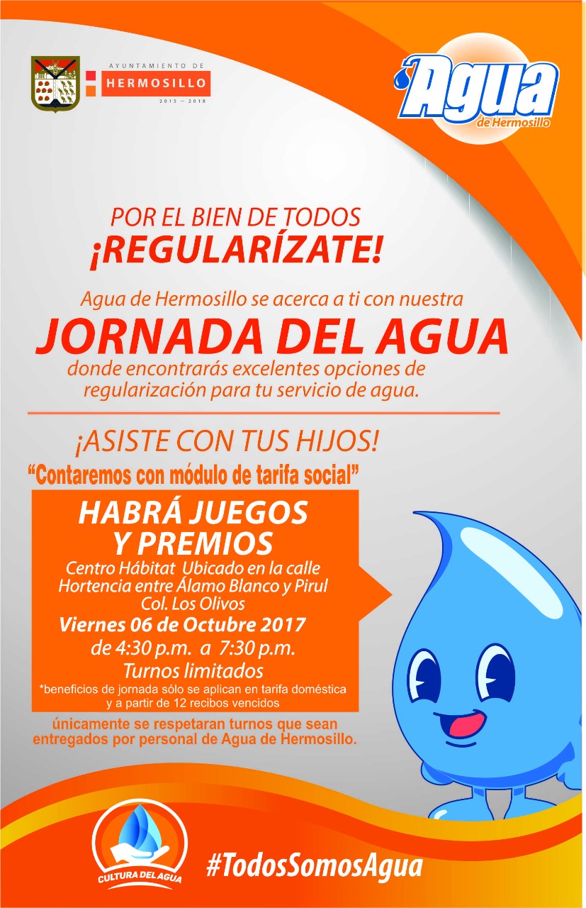 Será en la colonia Los Olivos próxima Jornada del Agua⁩