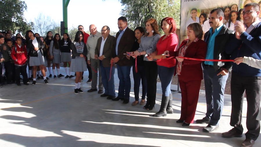 Estrenan cancha multifuncional en la escuela secundaria técnica No 16 de Cócorit