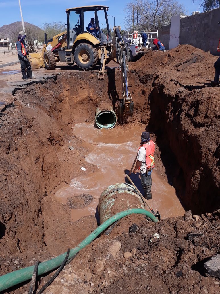 La ruptura de la  tubería de conducción de 24 pulgadas de diámetro podría afectar a 66 colonias