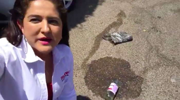 Lanzan bomba molotov a candidata de Morena