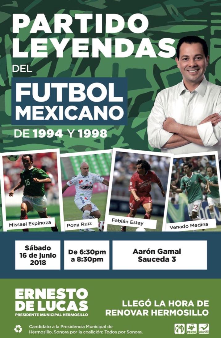 Ernesto De Lucas, invita a juego con leyendas del futbol mexicano