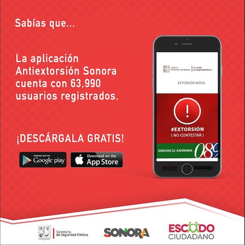Exhorta SSP a descargar APP Anti Extorsión Sonora