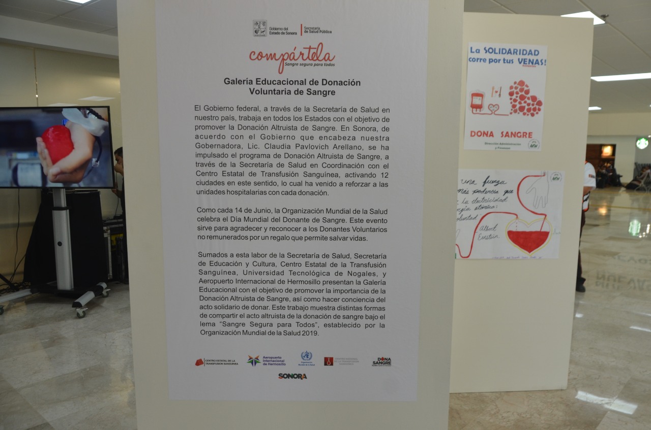 Mediante exhibición de carteles, Salud Sonora educa sobre la donación de sangre