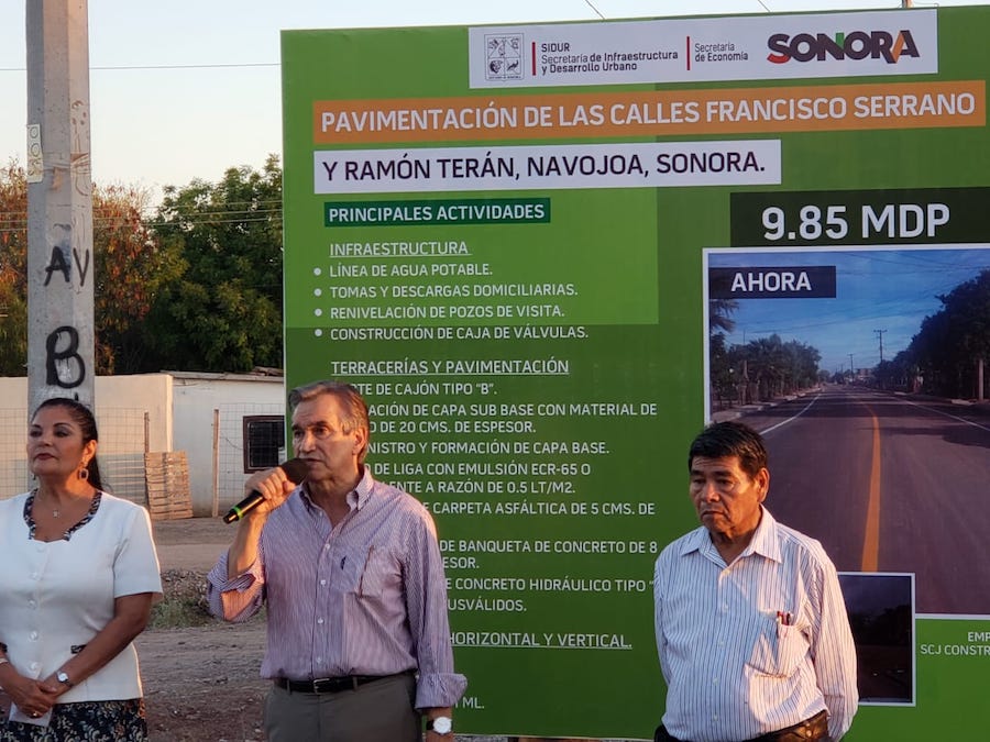 Recibe Navojoa 960 millones de pesos en obras estatales