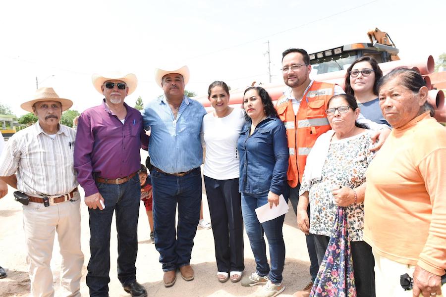 Alcaldesa Celida López dio arranque a la obra de construcción de la red de drenaje en el Ejido Zamora