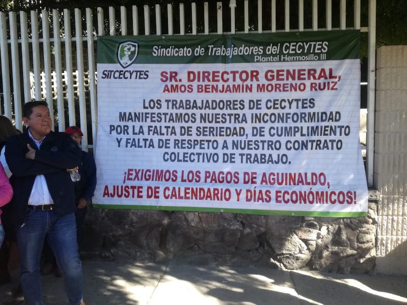 Por falta de pago en salarios amenanza Sindicato del Cecytes con paro