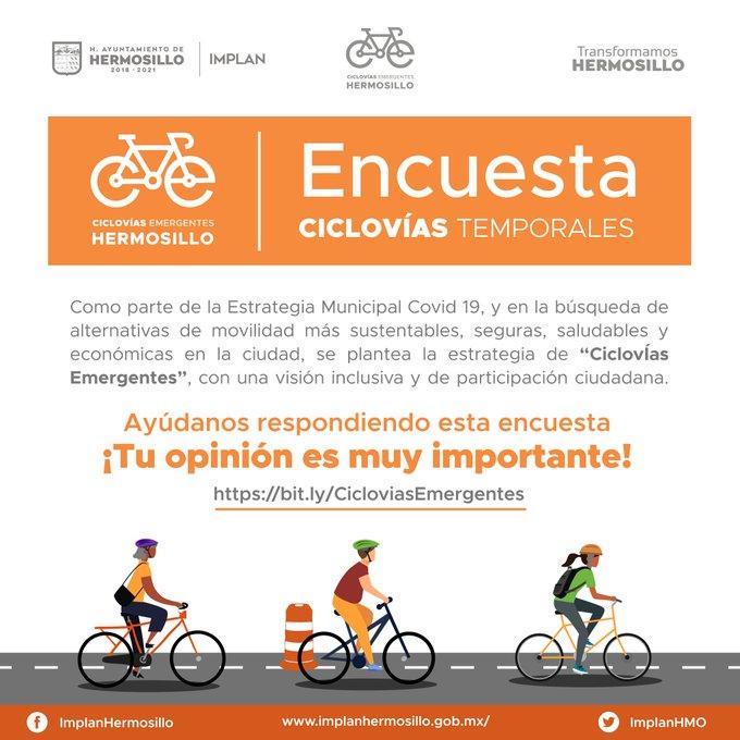 Consulta IMPLAN sobre implementación de ciclovías emergentes
