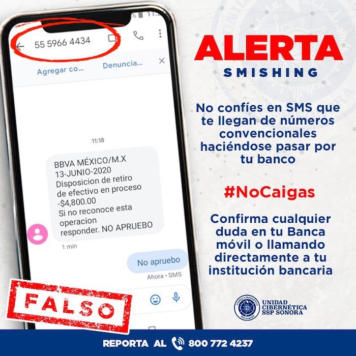 Alerta Unidad Cibernética sobre Smishing, nueva modalidad de fraude electrónico