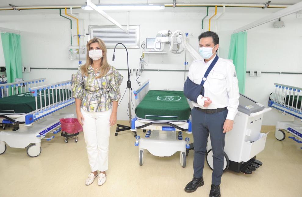 Supervisan Gobernadora y director nacional del IMSS Módulo Hospitalario para pacientes COVID-19 en Cajeme