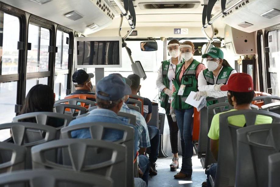 Supervisa Celida López medidas preventivas en transporte público
