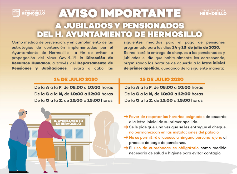 Para reforzar las medidas preventivas sanitarias y evitar aglomeración pagarán a jubilados y pensionados con horario escalonado