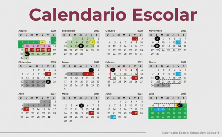 Este es el calendario escolar de la SEP para el ciclo 2020-2021
