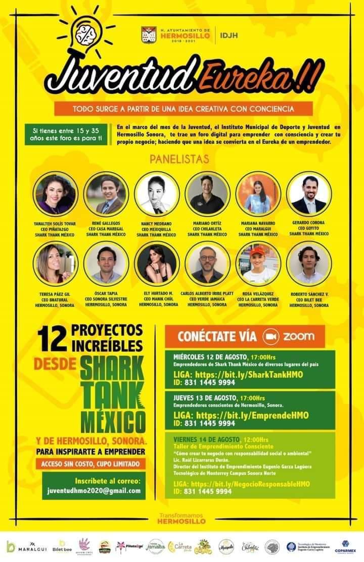Compartirán jóvenes empresarios sus experiencias en Foro Juventud Eureka del IDJH