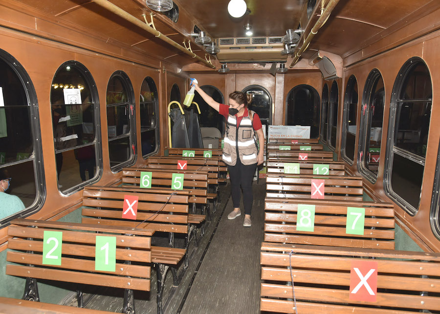 Disfrutan familias el recorrido de reactivación del Trolebús Turístico de HMO Disfrutan familias el recorrido de reactivación del Trolebús Turístico de HMO