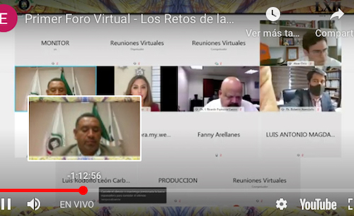 Realiza presidente del Congreso del Estado primer foro “Los retos de las legislaturas ante el Covid-19”