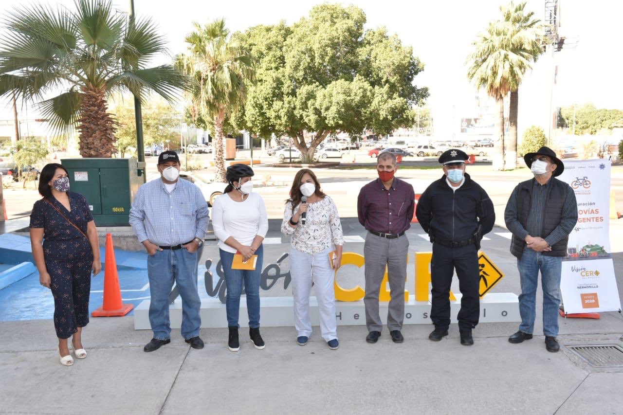 Inaugura Celida López ciclovías emergentes en bulevar Rodríguez