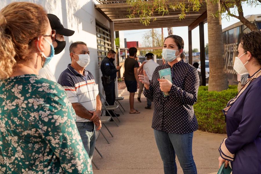 Supervisa Celida López aplicación de pruebas rápidas de Covid 19 en Hermosillo