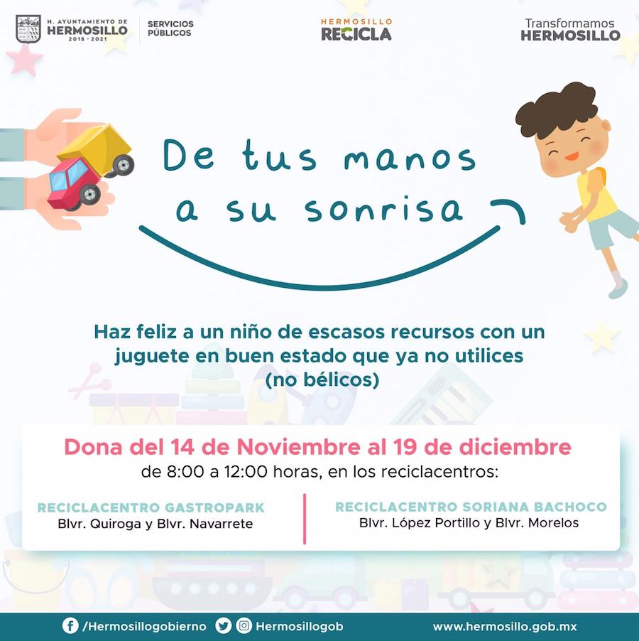 Instalarán nuevo Reciclacentro al Sur de Hermosillo; invitan a donar juguetes