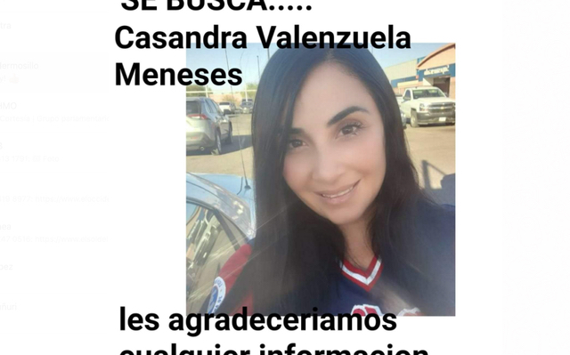 Familiares buscan a Casandra Valenzuela en Hermosillo