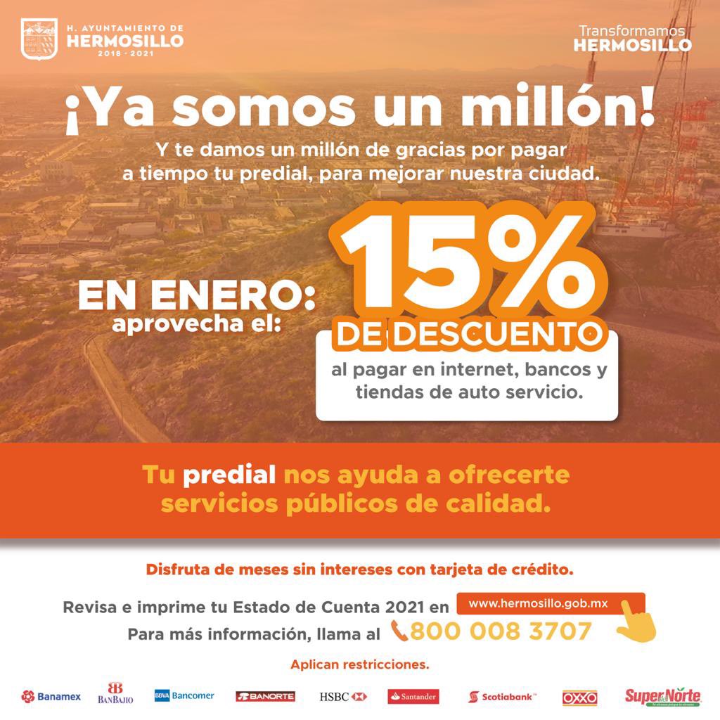 Invitan a aprovechar descuentos por pronto pago en el Predial del 2021